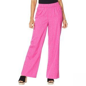 NWT DG2 by Diane Gilman Chambray Pants Medium Pink